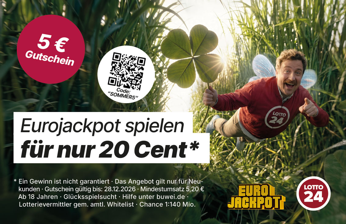 5 € Gutschein | Eurojackpot spielen für nur 20 Cent | Lotto24