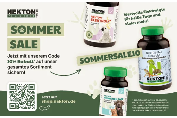 SOMMER SALE Jetzt mit unserem Code 10% Rabatt* auf unser gesamtes Sortiment bei NEKTON sichern! | Wertvolle Elektrolyte für heiße Tage und vieles mehr!