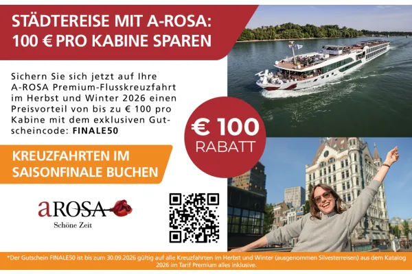 STÄDTEREISE MIT A-ROSA: 100 € pro Kabine sparen