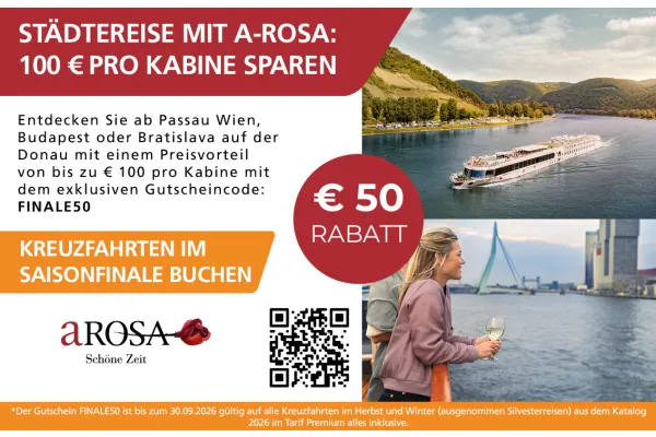STÄDTEREISE MIT A-ROSA: 100 € pro Kabine sparen