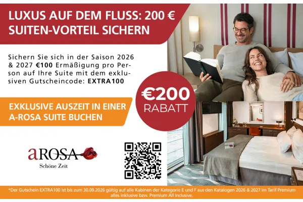 LUXUS AUF DEM FLUSS: 200 € SUITEN-VORTEIL SICHERN
