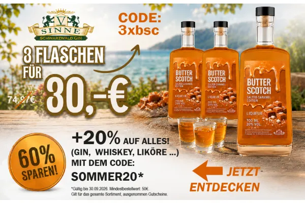 60% SPAREN! 3 FLASCHEN FÜR 30 € statt 74,97€ +20% AUF ALLES! JETZT ENTDECKEN
