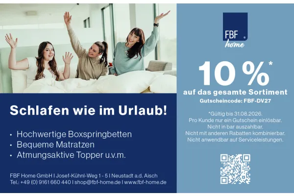 10% auf das gesamte Sortiment | Schlafen wie im Urlaub!