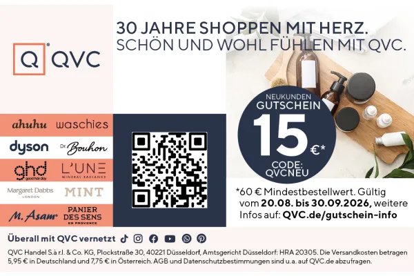 Jetzt be:well bei QVC entdecken und 15€ sparen