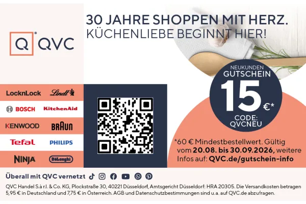 Jetzt QLINARISCH bei QVC entdecken und 15€ sparen