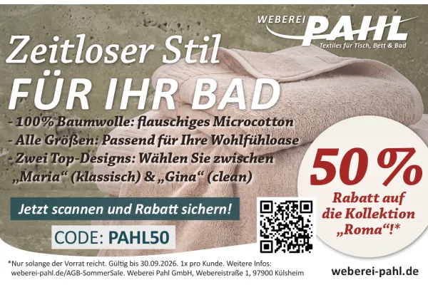 50% Rabatt auf die Kollektion „Roma&quot;! | Zeitloser Stil FÜR IHR BAD