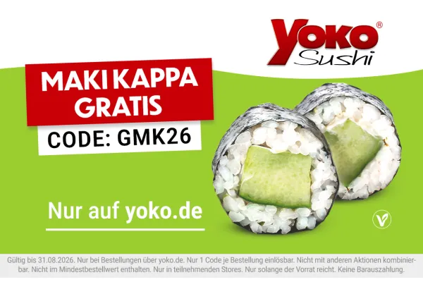 MAKI GRATIS bei Yoko Sushi | Jetzt sparen!