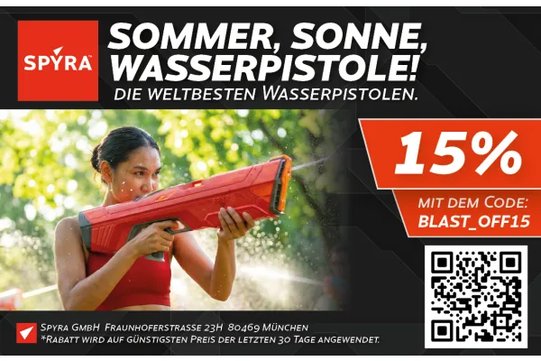 15% RABATT | SOMMER, SONNE, WASSERPISTOLE! DIE WELTBESTEN WASSERPISTOLEN.